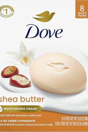Dove Beauty Bar Soap Shea Butter, 8 Count