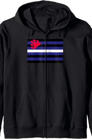 Gay Bear Leather Pride Flag BDSM Daddy Kink Fetish Paw Claw Zip Hoodie
