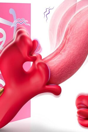 Vibrator Tongue Toy for Women - Sex Toys Thursting Vibrators Dildo with 9 Licking Swing Sucking & 9 Vibrating Mode, Rose Toy G Spot Rabbit Clit Adult Toys Dildos for Female Couples Games