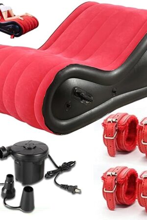 Inflatable Multi-Function Sex Sofa with Cuff Kit,BDSM Bondage Play,Sex Game Furniture for Couple Deeper Position Support Adult G-Point Love Pad Position Cushion Chair