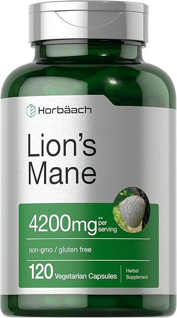 Horb?ach Lions Mane Mushroom Extract | 4200mg | 120 Capsules | Vegetarian, Non-GMO, Gluten Free Supplement
