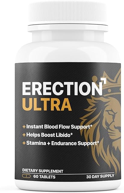 Erect Ultra | Performance Pills for Men Fast Acting Blood Flow & Enhanced Circulation, Stamina, Girth and Hardness | Helps Achieve & Sustain Hard On's | 20 Research Backed Ingredients - 60 Tablets