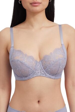 Entice Full Coverage Underwire Non Padded Everyday Bra with Lace fits up to H Cup
