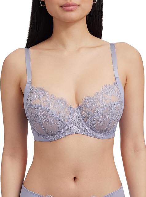 Entice Full Coverage Underwire Non Padded Everyday Bra with Lace fits up to H Cup