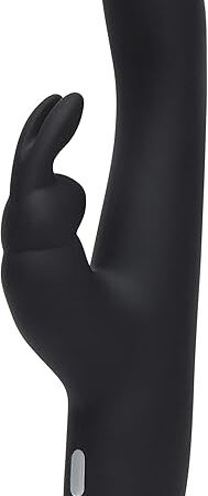 Fifty Shades of Grey Greedy Girl Rabbit Vibrator - 5 Inch Slimline Silicone G Spot Vibrator for Women - 9 Patterns & 3 Speeds Adult Sex Toy - Rechargeable & Waterproof - Black