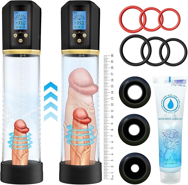 Electric Vacuum Penis Pump for Men - Sex Toys Penis Extender with 8 Sucking Modes, Led Display & Powerful Suction, Rechargeable Adult Toys Cock Erection Training Penis Enlargement Extend Pump