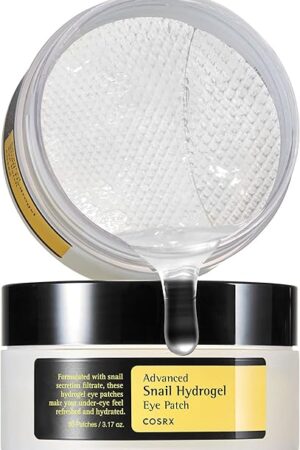 COSRX Advanced Snail Hydrogel Eye Patch (60pc), Gel Serum Mask, Puffy Undereye Treament, Fine Lines, Refresh, Hydrate| Paraben free, Korean Skin Care