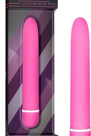 Blush Novelties Rose Luxuriate - 7 Inch Slim Classic Personal Massage Wand - Smooth Satiny Feel Multi-Speed Vibrator - IPX7 Waterproof Quiet Strong - Sex Toy for Women She Her - Pink
