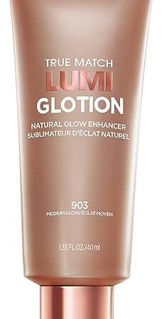 L'Oreal Paris Makeup True Match Lumi Glotion, Natural Glow Enhancer, Illuminator Highlighter, Bronzing Drops For a Sun-Kissed Glow, 903 Medium