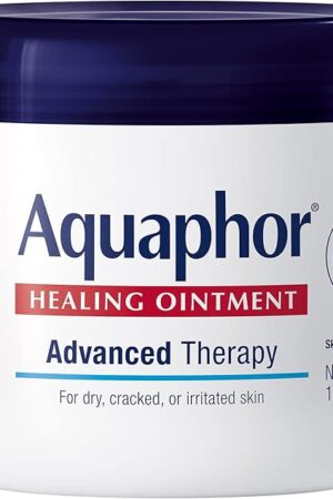 Aquaphor Healing Ointment, Advanced Therapy Skin Protectant, Multi-Purpose Healing Ointment and Body Moisturizer, For Dry, Cracked Skin, Minor Cuts and Burns, 14 Oz Jar