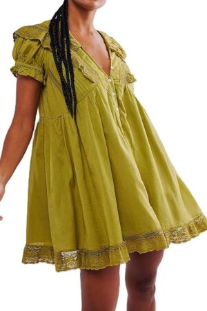 Womens Lace Slip Mini Dress Sexy Y2k Flowy Ruffle Short Dresses Summer Coquette Tank Dress Going Out