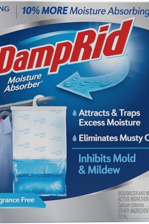 DampRid Fragrance Free Hanging Moisture Absorber, 154 oz, 6 Pack - Eliminates Musty Odors for Fresher Air, Ideal Moisture Absorbers for Closet, 10% More Moisture Absorbing Power*