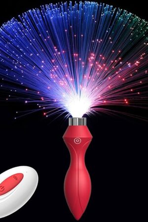 Anal Plug Vibrator with Luminous Tail Adult Sex Toys 10 Modes Vibrating Butt Plug for Prostate Massage LED Colorful Light up for Beginners & Couple Sex Games