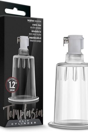 Blush Novelties Temptasia Cylinder - 12 Inch Wide Air Tight Upgrade Replacement for Nterchange Temptasia Clitoral Pump Systems - Enhances Sensitivity - Sexual Sex Enhancing Toys for Women - Clear