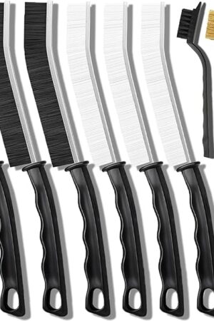 10Pcs Crevice Cleaning Brush Set with Scraper, Hard Bristle Cleaning Supplies for Kitchen, Bathroom, Corner, Sink, Cup, Teapot, Bottle
