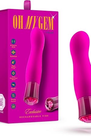 Blush Oh My Gem 55? G-Spot Vibrator, Curved Silicone Dildo, UltraSilk Soft Cock- RumboTech Vibration & Warming, 10 Pleasure Modes, Rechargeable, IPX7, Penis Sex Toy for Women & Couples - (Tourmaline)
