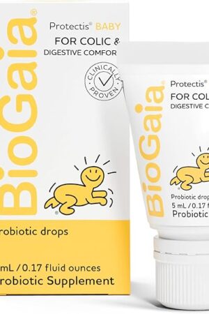BioGaia Protectis Baby Probiotic Drops | Baby Essentials for Colic & Gas Relief | Safe for Newborns | Ease Crying, Fussing, Colic, Gas, Spit-ups & Constipation | No Dairy, Soy & Gluten | 5mL