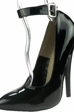 Women's 6 Inch Heel Fetish Pump with Ankle Strap