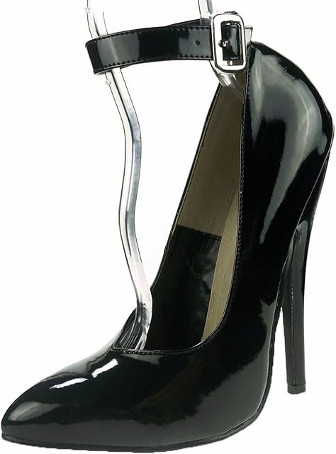 Women's 6 Inch Heel Fetish Pump with Ankle Strap