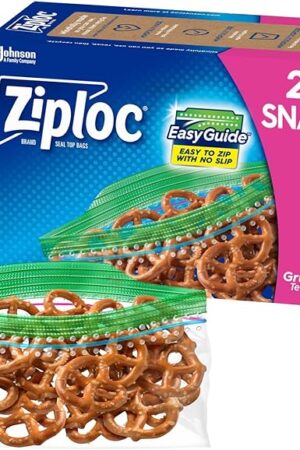 Ziploc Snack Bags for On the Go Freshness, Grip 'n Seal Technology for Easier Grip, Open, and Close, 280 Count