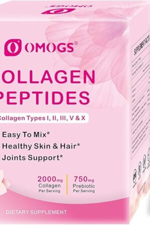 Collagen Peptides Powder, with Prebiotics & Cranberry Extract -Hydrolyzed Collagen Peptides Support Hair, Skin, Nail, Bone & Digestive Health, Grass Fed, Non-GMO, for Women & Men