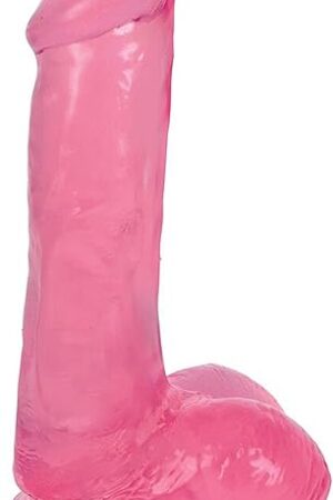 6 Inch Slim Stick with Balls Cherry Ice Dildo