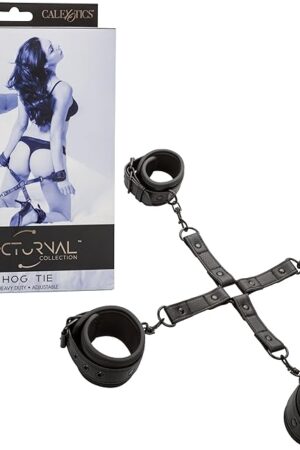 CalExotics Nocturnal Collection Hog Tie, 4 Fully Adjustable Cuffs with Secure Buckle Closure, Perfect Bondage Gear & Accessories and BDSM Toys - SE-2678-25-3