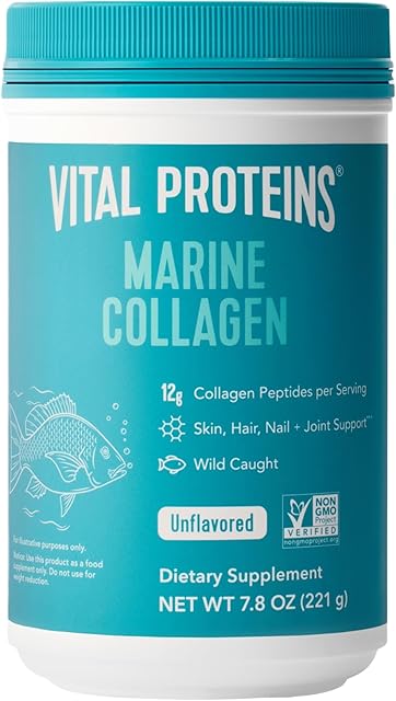 Vital Proteins Marine Collagen Peptides Powder Supplement for Skin Hair Nail Joint - Hydrolyzed Collagen - 12g per Serving - 78 oz Canister
