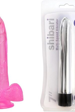 Harness Compatible 7 inch Dildo, 7 inch Classic Vibrator