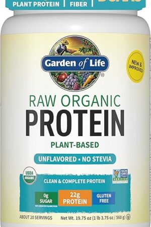 Garden of Life Organic Vegan Protein Powder, Plant Based & BCAAs, Organic Protein Powder with Probiotics & Enzymes, Non-GMO, Gluten-Free Lactose Free 12 LB