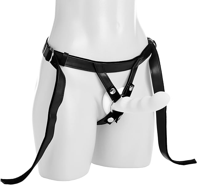 Bedroom Bliss Velvet Kiss Strap-On Harness for Men, Women & Couples Fully Adjustable Strap with Soft Velvet Lining Vegan Friendly Faux Leather Includes 3 O-Rings 4 Piece Set, Black