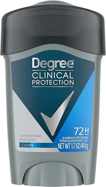 Degree Men Antiperspirant Deodorant Clean 72-Hour Sweat & Odor Protection Prescription-Strength Antiperspirant For Men with MotionSense Technology 17 oz