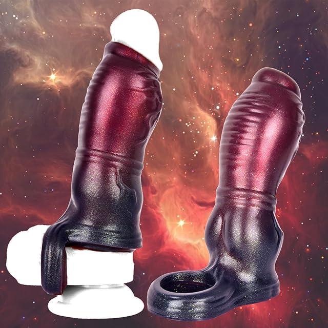 Animals Penis Extension Sleeve Male Sex Toy, Repeated use Silicone Soft Cock Sleeve for Men Penis Extender Couple Penis Enlargement sheaths Duration Sex Toys enlargers Games (M)