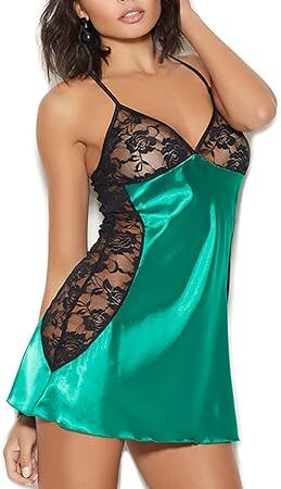 4371 Charmeuse and Lace Chemise Features Y Back
