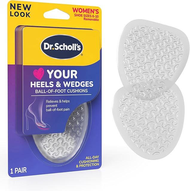 Ball of Foot Cushions for High Heels (One Size) // Relieve and Prevent Ball of Foot Pain with Discreet Cushions That Absorb Shock and Make High Heels More Comfortable