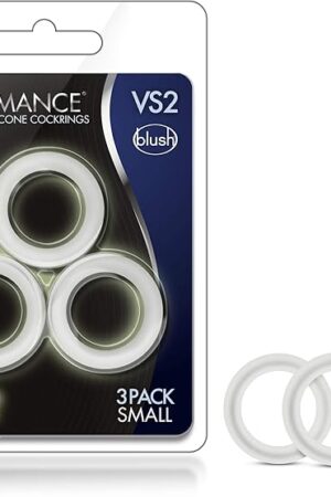 Blush Performance VS2 Glow in The Dark Silicone Cock Rings for Men (3-Pack) - Puria Soft Stretchy Small Penis Rings for Stamina, Erection, Delay & Pleasure - Stay Hard Couples Adult Sex Toy - (White)