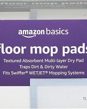 Amazon Basics Floor Mopping Pads, Fits Swiffer WetJet Mopping Systems, 36 Count (Pack of 1)