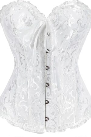 Women's Bustier Corset Lace Up Boned Overbust Bustier Lingerie Top