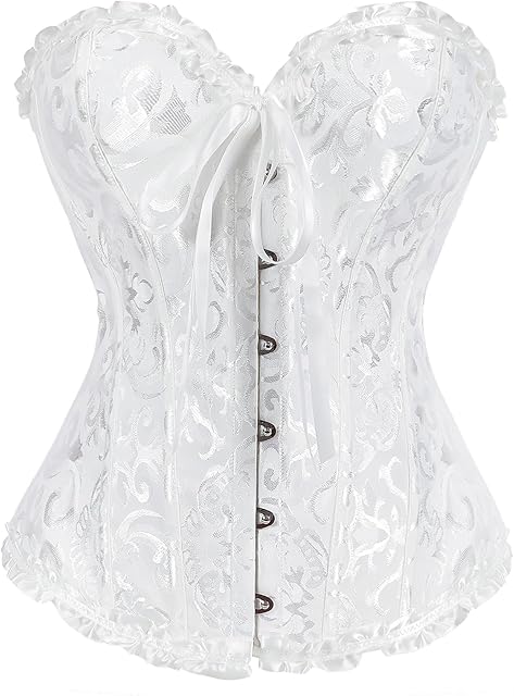 Women's Bustier Corset Lace Up Boned Overbust Bustier Lingerie Top