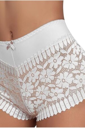 Womens High Waisted Lace Boyshort Underwear No Show Seamless Sexy Breathable Panties Bikini Briefs Ladies Cheeky Briefs