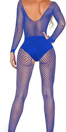 Women Fishnet Bodysuit Bodystocking Lingerie One Piece Mesh Jumpsuit Nightwear Stockings Teddy Babydoll Underwear