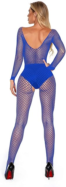 Women Fishnet Bodysuit Bodystocking Lingerie One Piece Mesh Jumpsuit Nightwear Stockings Teddy Babydoll Underwear
