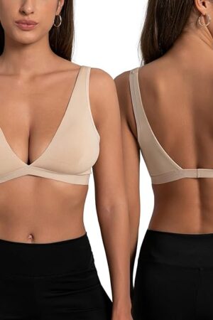 Bralettes for Women Padded Triangle Bralette Removable Sexy V Neck Seamless Wireless Bras No Underwire Everyday