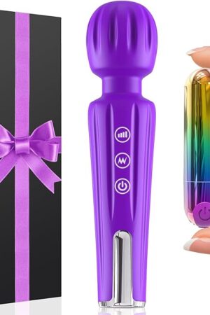 Vibrator Wand & Bullet Vibrators Set, Women Sex Toys Dildo with 20 Patterns & 8 Speeds, Mini G Spot Vibrator with 10 Vibrations, Waterproof Wand Massager Adult Sex Toys & Games for Female and Couples