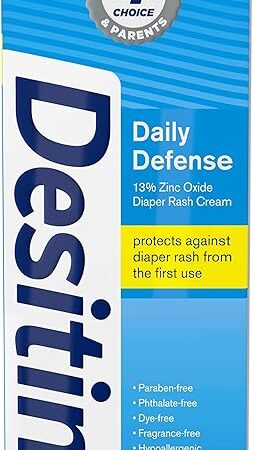 Desitin Daily Defense Baby Diaper Rash Cream with Zinc Oxide to Treat, Relieve & Prevent diaper rash, Hypoallergenic, Dye-, Phthalate- & Paraben-Free, 4 oz