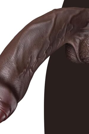 965" Realistic Big Black BBC Dildo, Uncut Huge Thick Dildo Anal Toys Made from Soft Dual Density Silicone, Giant Massive Anal Cock Girthy Foreskin Penis with Suction Cup, Adult Sex Toys for Women Men
