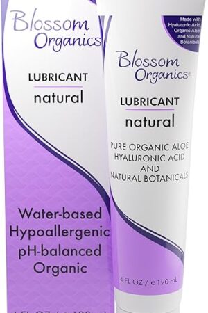 Blossom Lube Organics 4 Fl Oz, Personal Lubricant for Women - pH Balanced, Non-Irritating, Water Based Personal Lubricant, Free of Harsh Ingredients, Toy Friendly