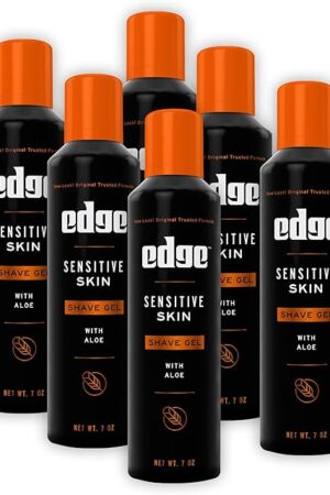 Edge Shaving Gel for Men, Sensitive Skin with Aloe, (6 Pack) - Shave Gel For Men That Moisturizes, Protects and Soothes To Help Reduce Skin Irritation