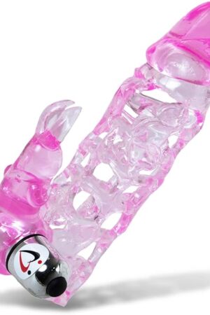 LeLuv Penis Sleeve Deep Diver with Vibrating Bullet Tickler - Textured Rabbit Male or Dildo Enhancement