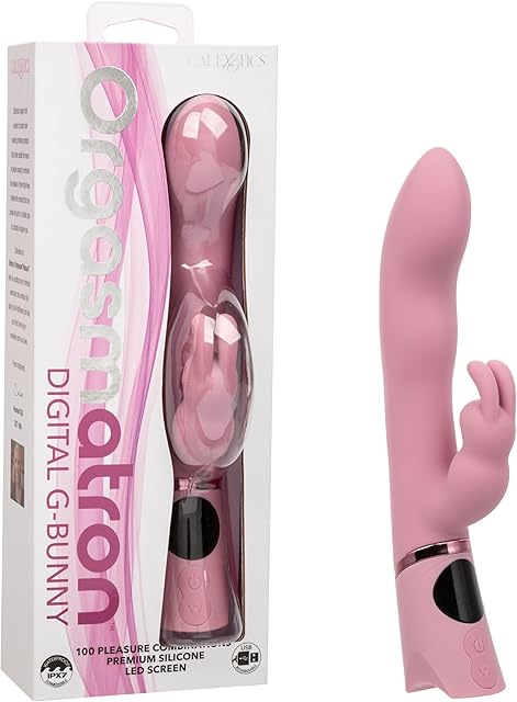 CalExotics Orgasmatron Digital G-Bunny Rechargeable Silicone Waterproof G Spot Rabbit Vibrator Pink - SE-4389-15-3